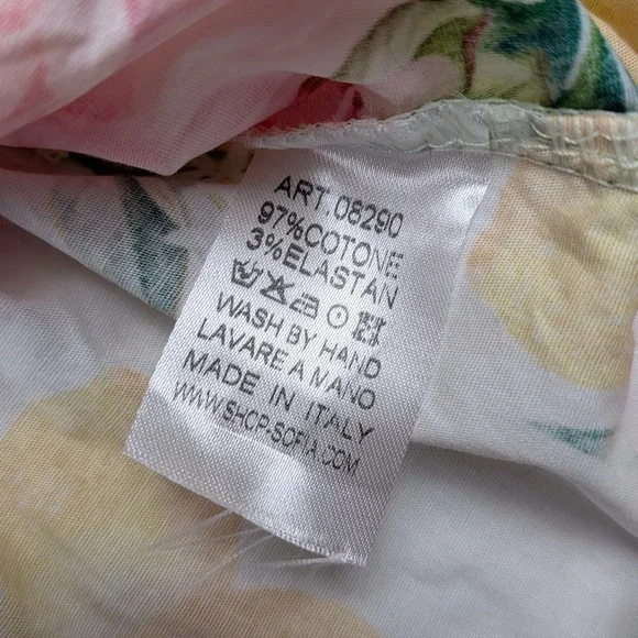 Sofia Made in Italy Adele l Mandarin Collar Blouse Size 6 to 12 Cottagecore - Picture 6 of 7